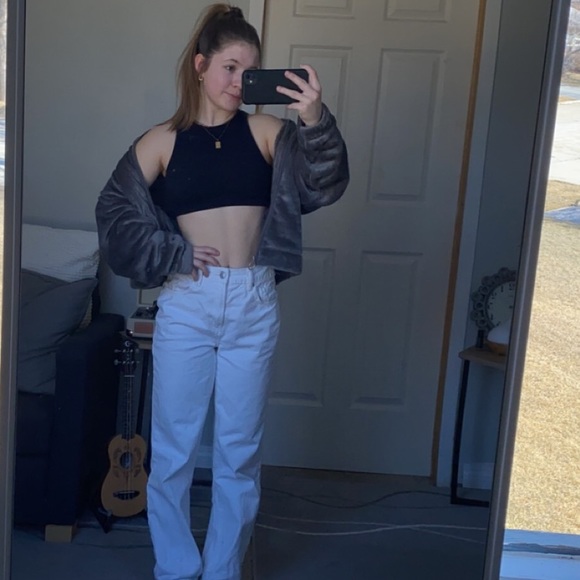 Fuzzy Grey Zip-up Hollister jacket - Picture 10 of 10